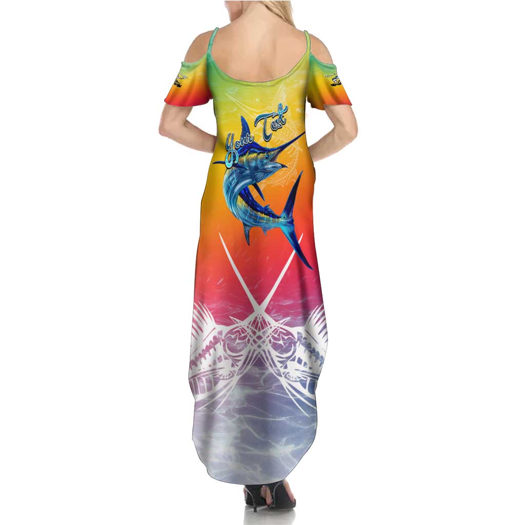 Fishing Dad Summer Maxi Dress Fast Sharp and Strong Like a Sailfish
