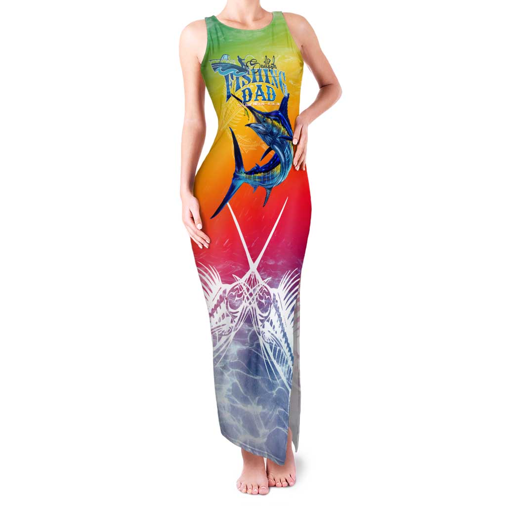 Fishing Dad Tank Maxi Dress Fast Sharp and Strong Like a Sailfish