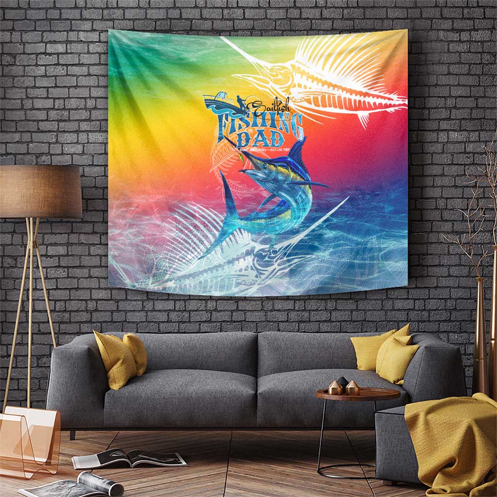 Fishing Dad Tapestry Fast Sharp and Strong Like a Sailfish