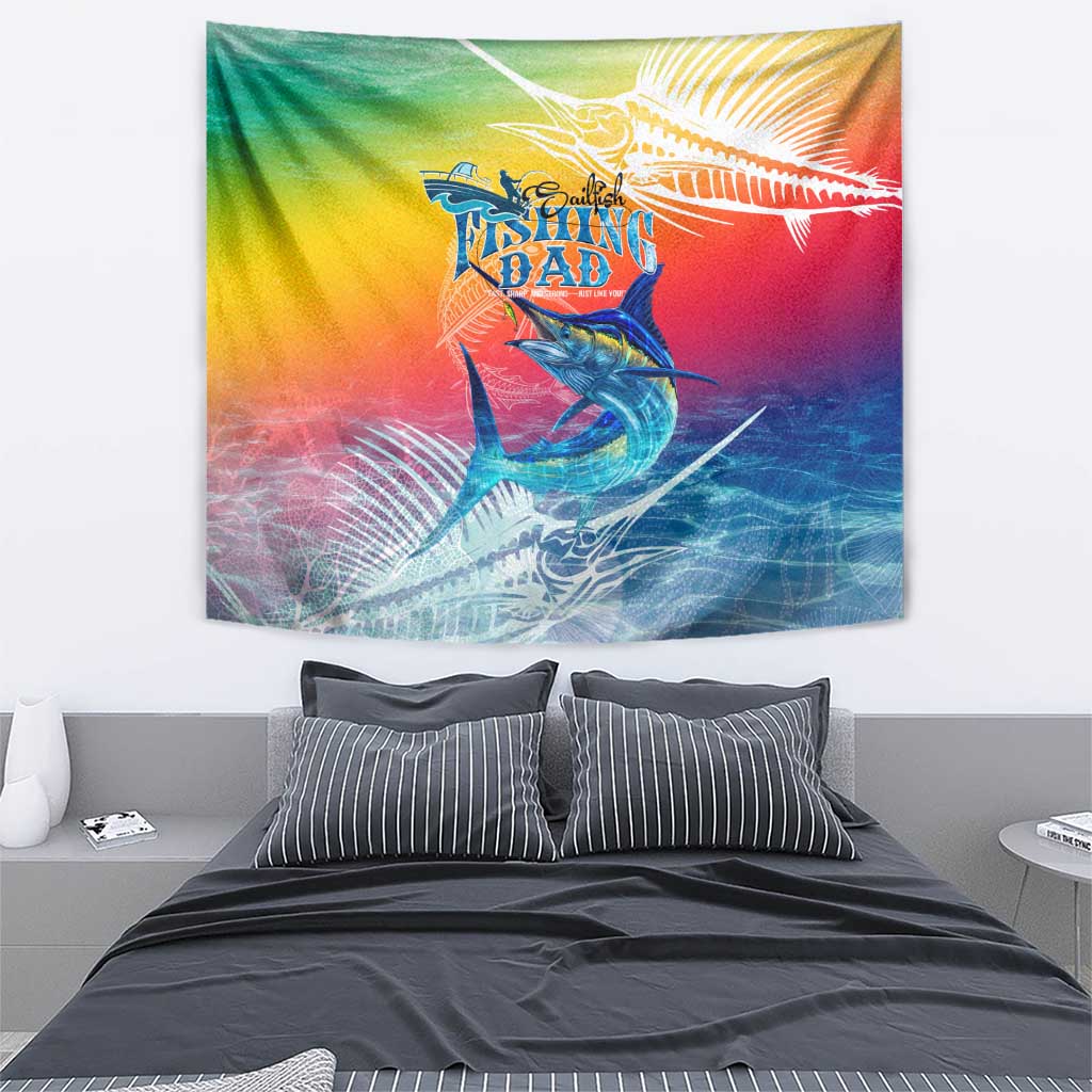 Fishing Dad Tapestry Fast Sharp and Strong Like a Sailfish