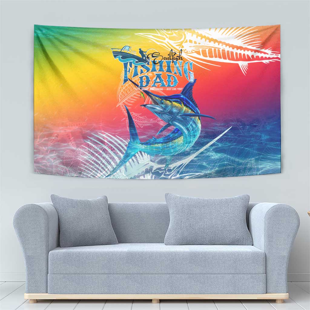 Fishing Dad Tapestry Fast Sharp and Strong Like a Sailfish