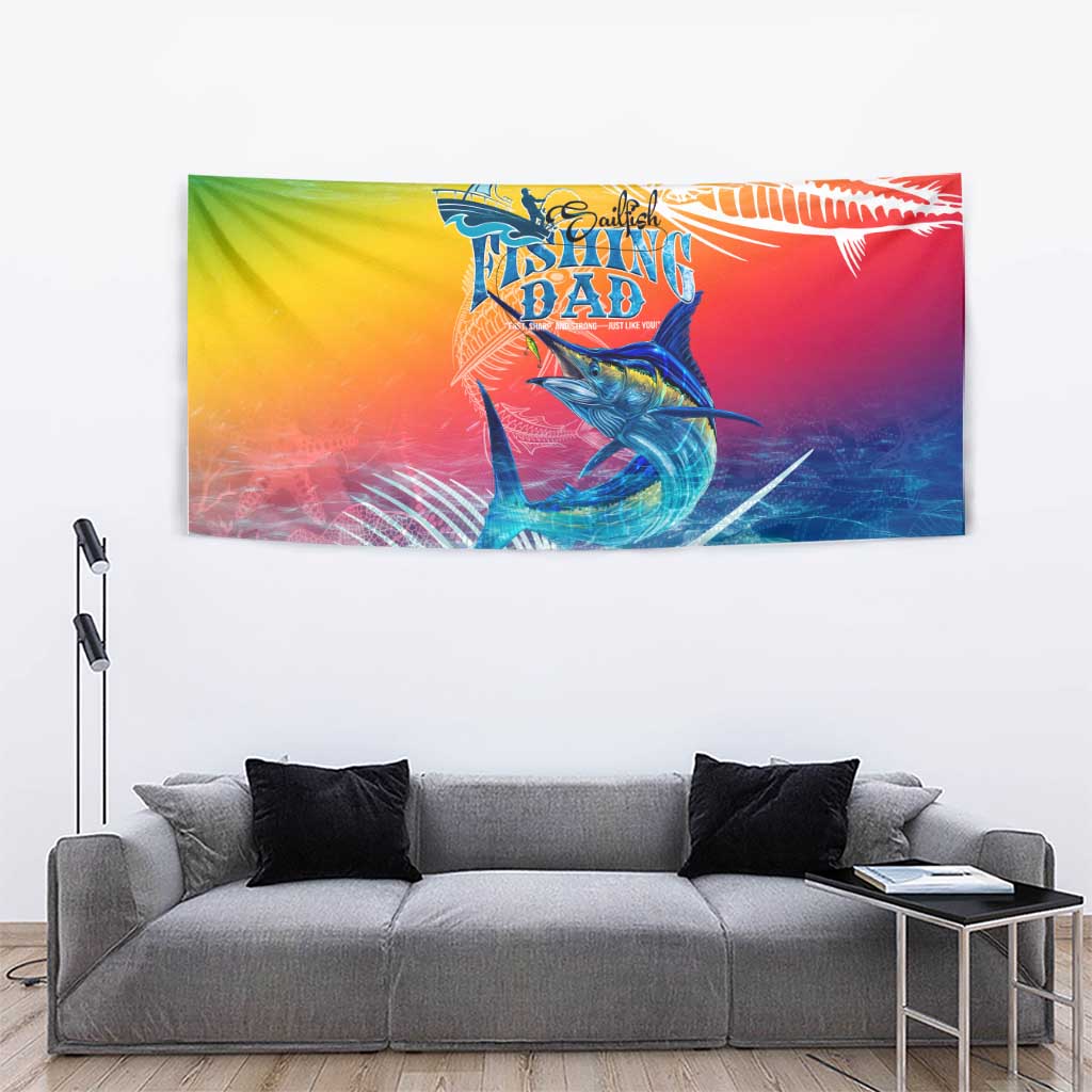 Fishing Dad Tapestry Fast Sharp and Strong Like a Sailfish