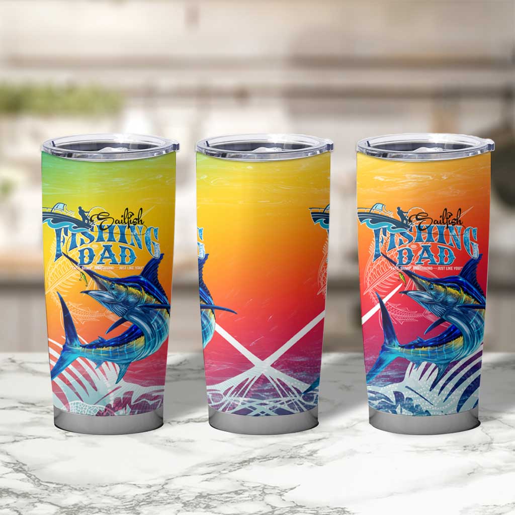 Fishing Dad Tumbler Cup Fast Sharp and Strong Like a Sailfish