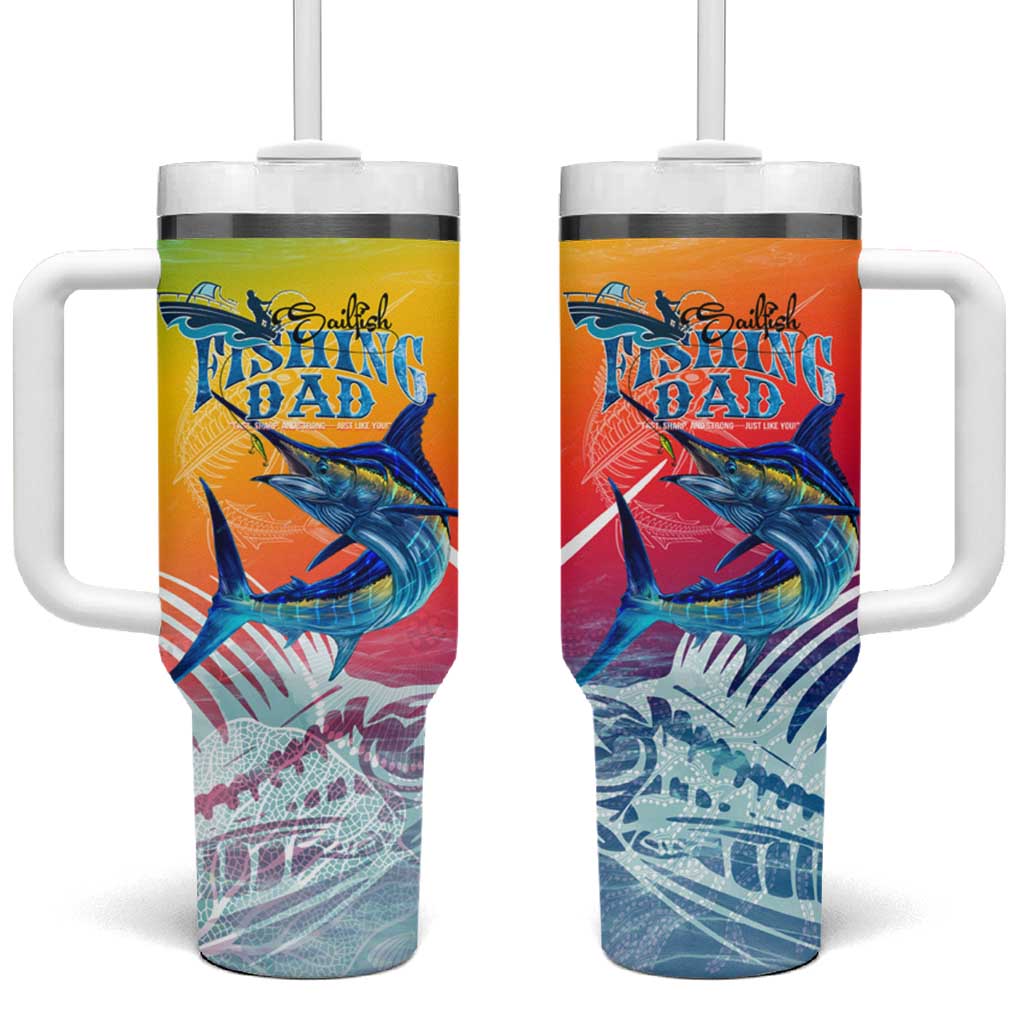Fishing Dad Tumbler With Handle Fast Sharp and Strong Like a Sailfish