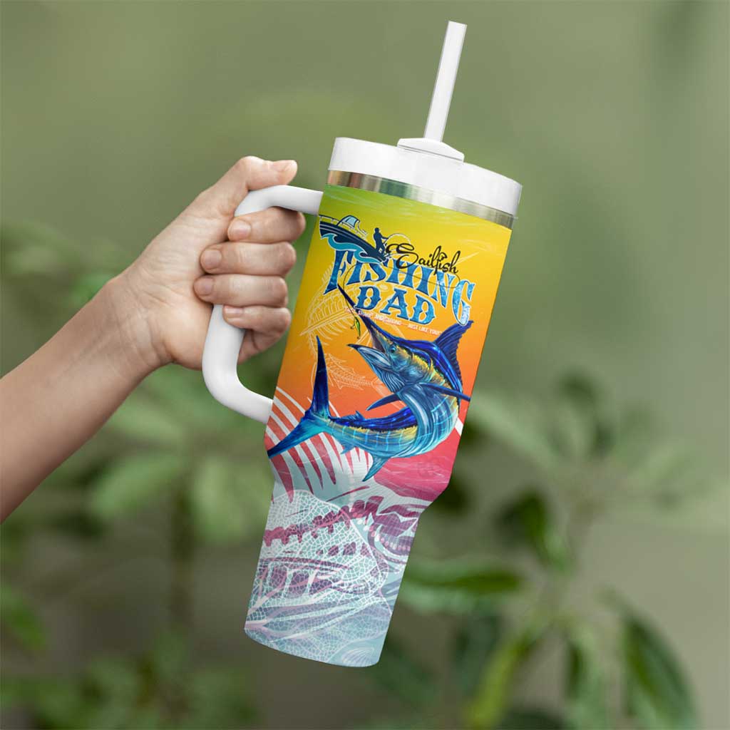 Fishing Dad Tumbler With Handle Fast Sharp and Strong Like a Sailfish