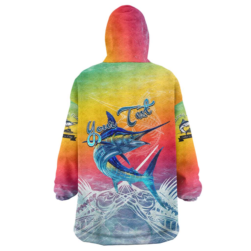Fishing Dad Wearable Blanket Hoodie Fast Sharp and Strong Like a Sailfish