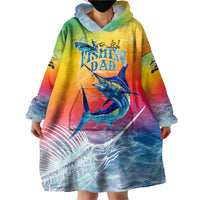 Fishing Dad Wearable Blanket Hoodie Fast Sharp and Strong Like a Sailfish