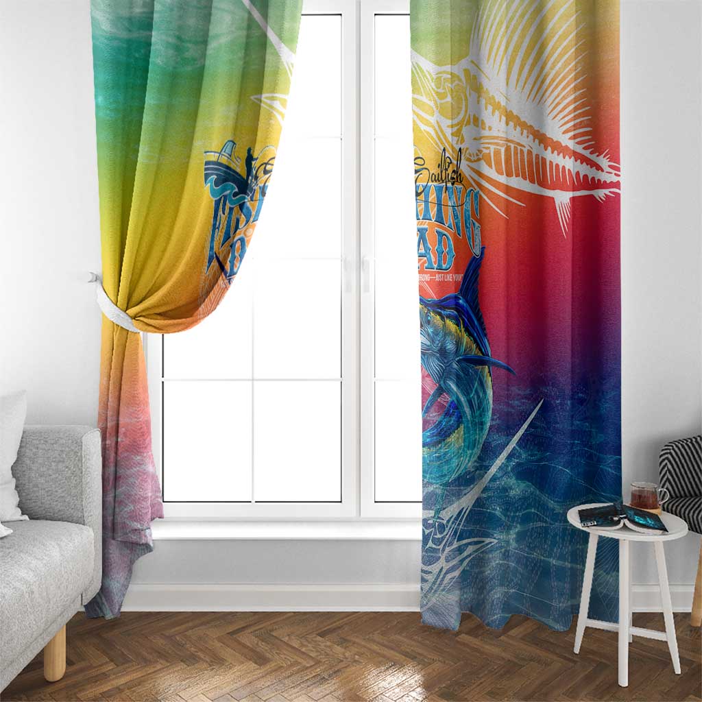 Fishing Dad Window Curtain Fast Sharp and Strong Like a Sailfish