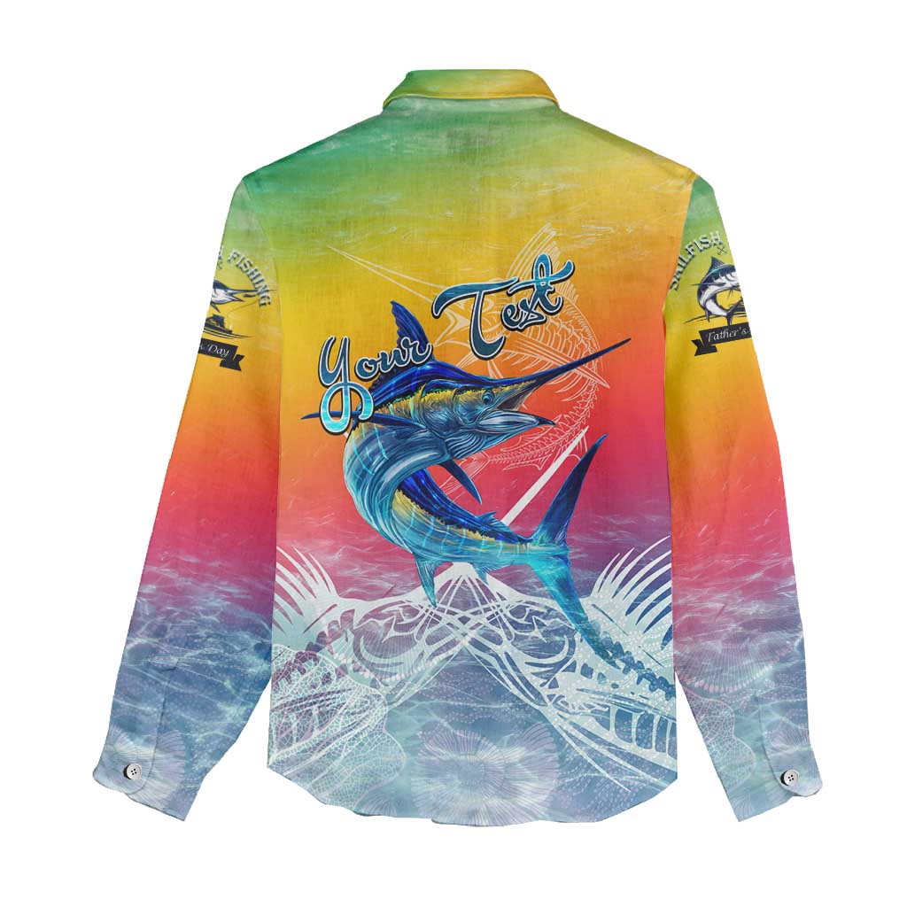 Fishing Dad Women Casual Shirt Fast Sharp and Strong Like a Sailfish