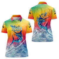 Fishing Dad Women Polo Shirt Fast Sharp and Strong Like a Sailfish