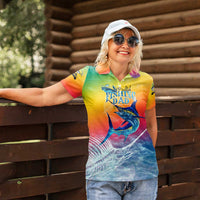 Fishing Dad Women Polo Shirt Fast Sharp and Strong Like a Sailfish