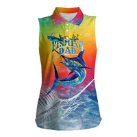 Fishing Dad Women Sleeveless Polo Shirt Fast Sharp and Strong Like a Sailfish