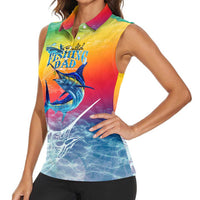 Fishing Dad Women Sleeveless Polo Shirt Fast Sharp and Strong Like a Sailfish
