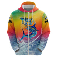 Fishing Dad Zip Hoodie Fast Sharp and Strong Like a Sailfish