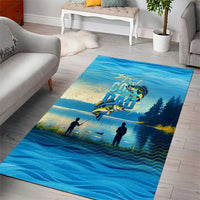 Reel Cool Dad Fishing Area Rug Father Hooked on Love and Lakeside Moments