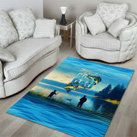 Reel Cool Dad Fishing Area Rug Father Hooked on Love and Lakeside Moments