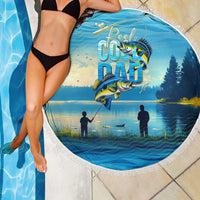 Reel Cool Dad Fishing Beach Blanket Father Hooked on Love and Lakeside Moments