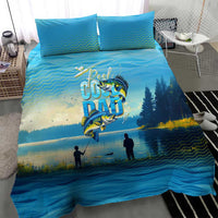 Reel Cool Dad Fishing Bedding Set Father Hooked on Love and Lakeside Moments