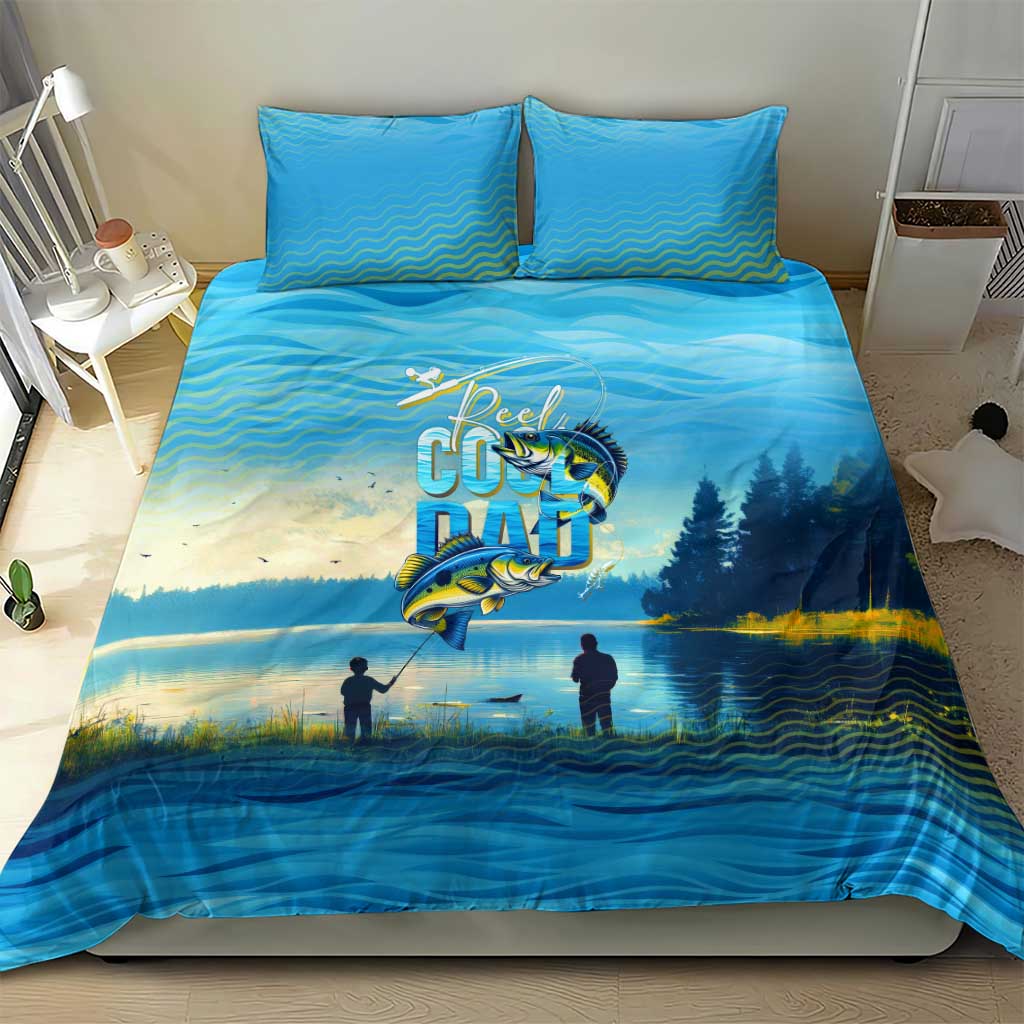 Reel Cool Dad Fishing Bedding Set Father Hooked on Love and Lakeside Moments