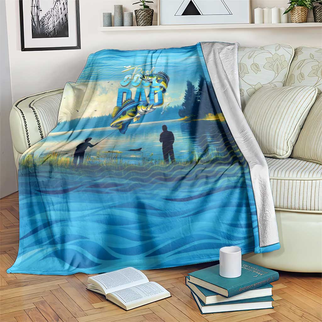Reel Cool Dad Fishing Blanket Father Hooked on Love and Lakeside Moments