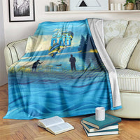 Reel Cool Dad Fishing Blanket Father Hooked on Love and Lakeside Moments