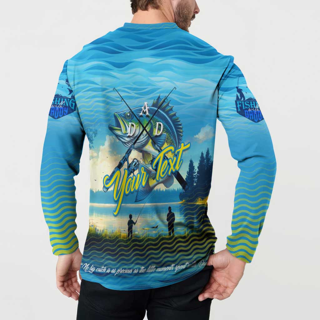 Reel Cool Dad Fishing Button Sweatshirt Father Hooked on Love and Lakeside Moments