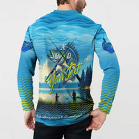 Reel Cool Dad Fishing Button Sweatshirt Father Hooked on Love and Lakeside Moments
