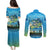 Reel Cool Dad Fishing Couples Matching Puletasi and Long Sleeve Button Shirt Father Hooked on Love and Lakeside Moments