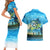 Reel Cool Dad Fishing Couples Matching Short Sleeve Bodycon Dress and Hawaiian Shirt Father Hooked on Love and Lakeside Moments