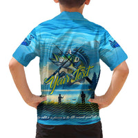 Reel Cool Dad Fishing Family Matching Puletasi and Hawaiian Shirt Father Hooked on Love and Lakeside Moments