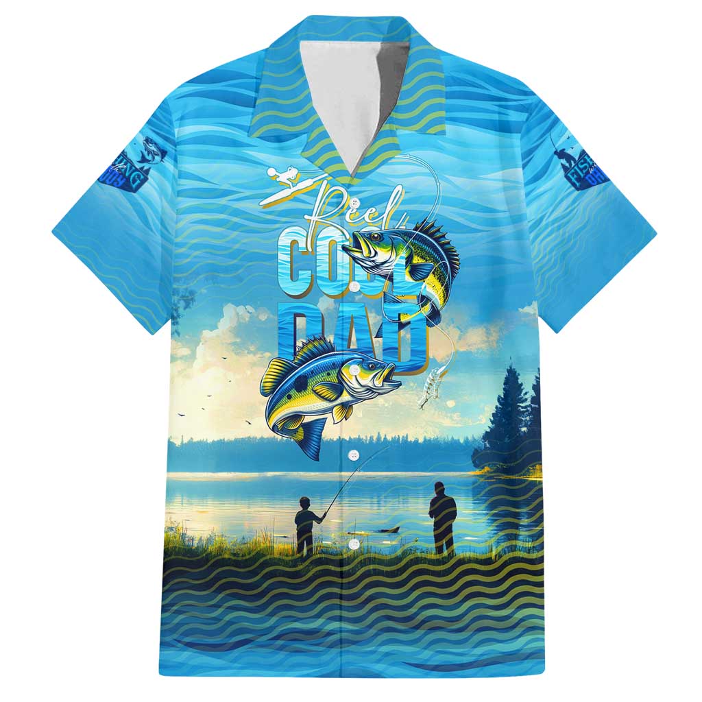 Reel Cool Dad Fishing Family Matching Puletasi and Hawaiian Shirt Father Hooked on Love and Lakeside Moments