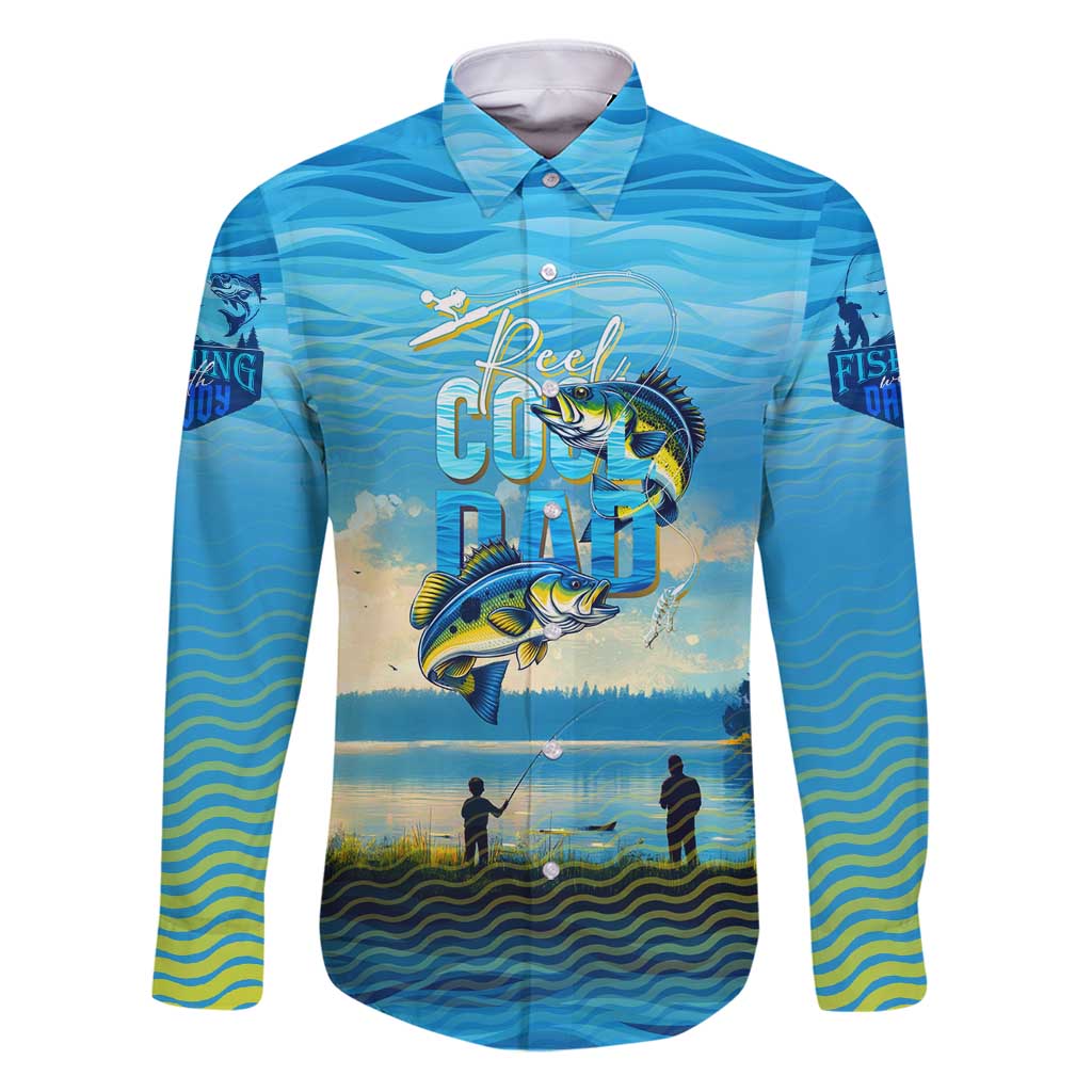 Reel Cool Dad Fishing Family Matching Puletasi and Hawaiian Shirt Father Hooked on Love and Lakeside Moments
