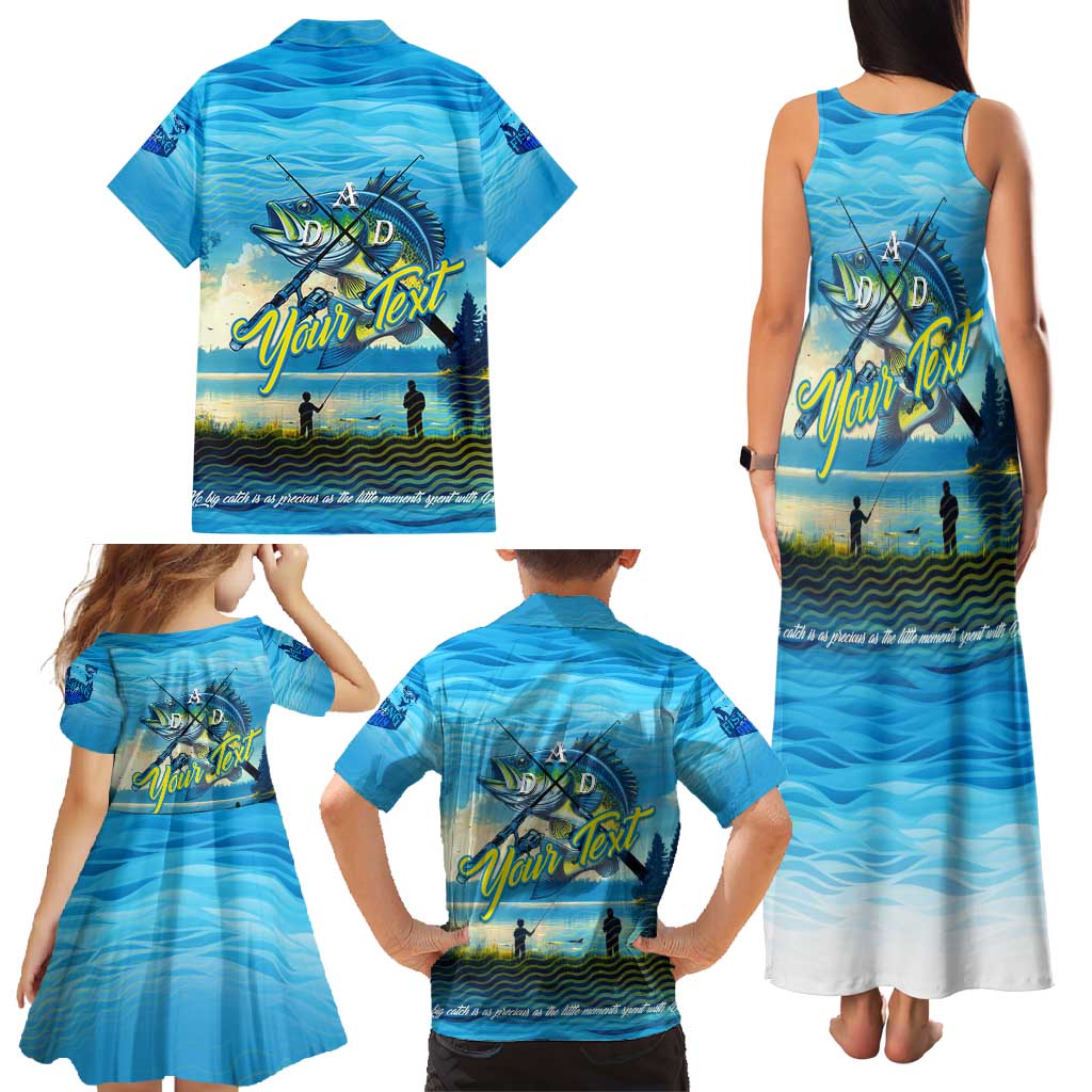 Reel Cool Dad Fishing Family Matching Tank Maxi Dress and Hawaiian Shirt Father Hooked on Love and Lakeside Moments