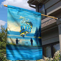 Reel Cool Dad Fishing Garden Flag Father Hooked on Love and Lakeside Moments