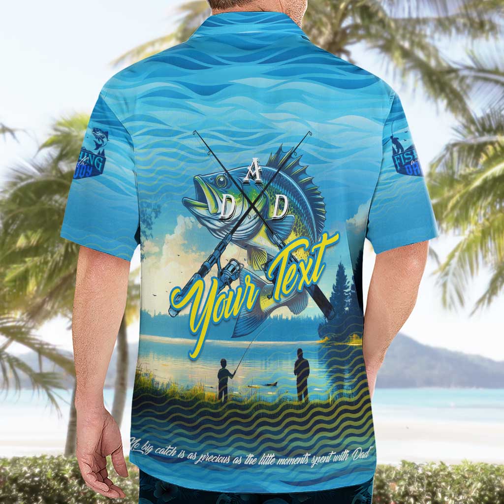 Reel Cool Dad Fishing Hawaiian Shirt Father Hooked on Love and Lakeside Moments