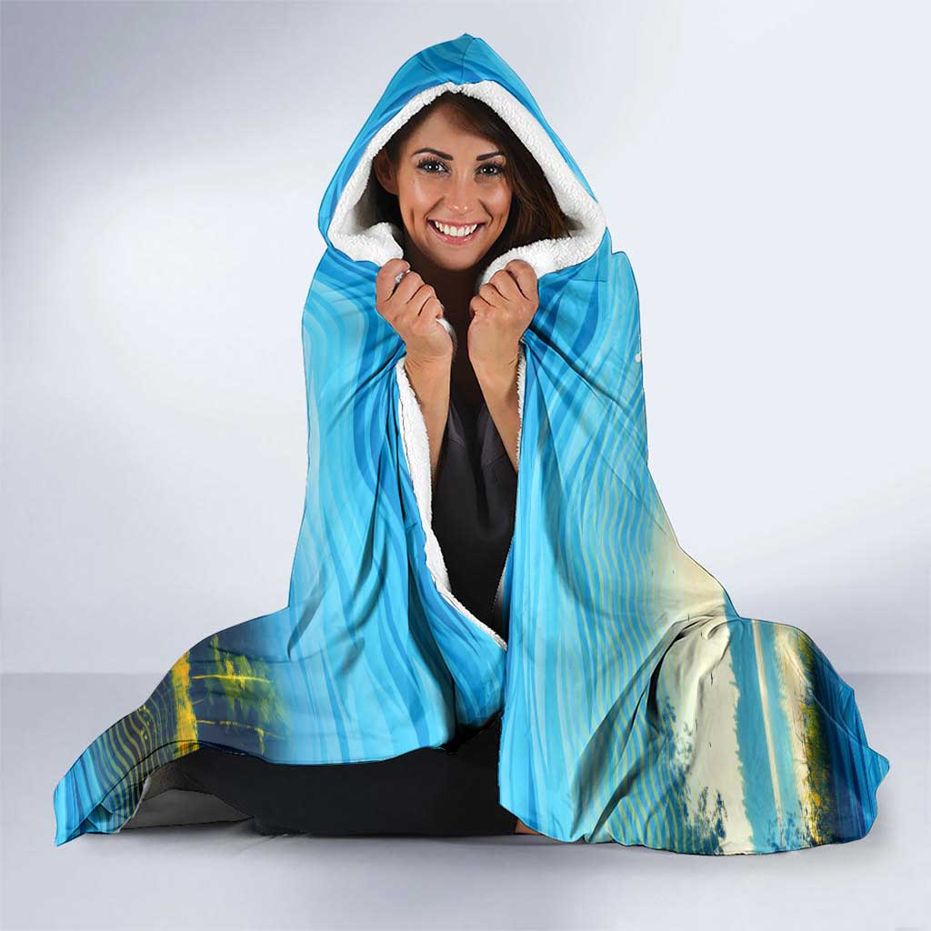 Reel Cool Dad Fishing Hooded Blanket Father Hooked on Love and Lakeside Moments