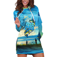 Reel Cool Dad Fishing Hoodie Dress Father Hooked on Love and Lakeside Moments