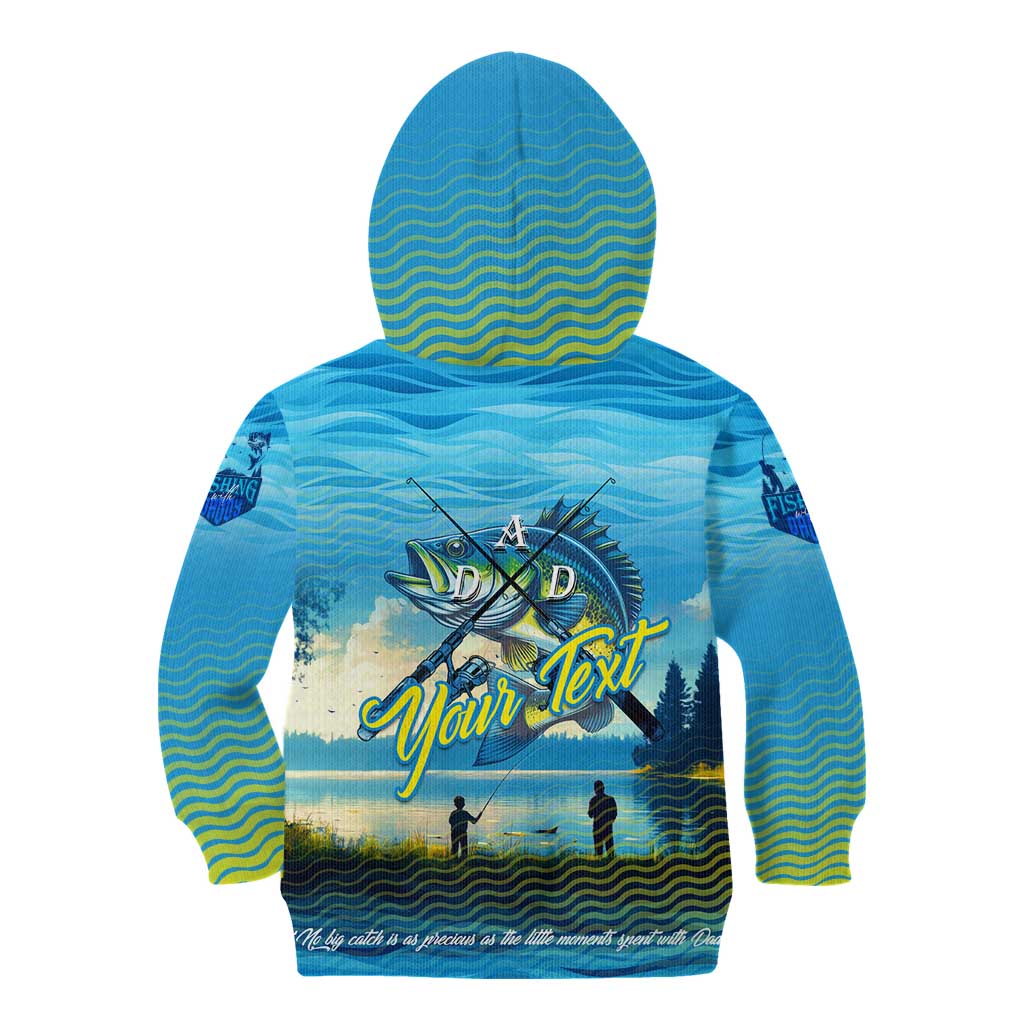 Reel Cool Dad Fishing Kid Hoodie Father Hooked on Love and Lakeside Moments