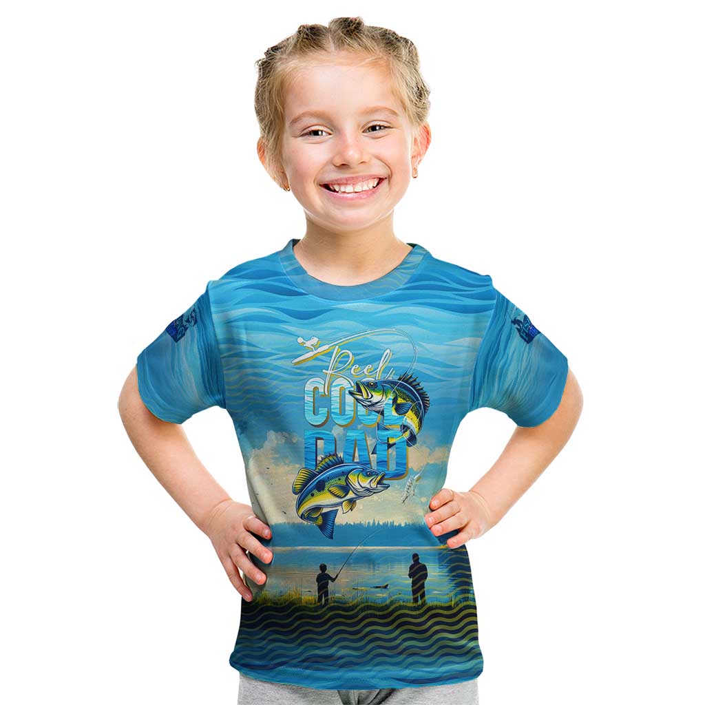 Reel Cool Dad Fishing Kid T Shirt Father Hooked on Love and Lakeside Moments