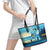 Reel Cool Dad Fishing Leather Tote Bag Father Hooked on Love and Lakeside Moments