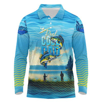 Reel Cool Dad Fishing Long Sleeve Polo Shirt Father Hooked on Love and Lakeside Moments