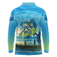 Reel Cool Dad Fishing Long Sleeve Polo Shirt Father Hooked on Love and Lakeside Moments