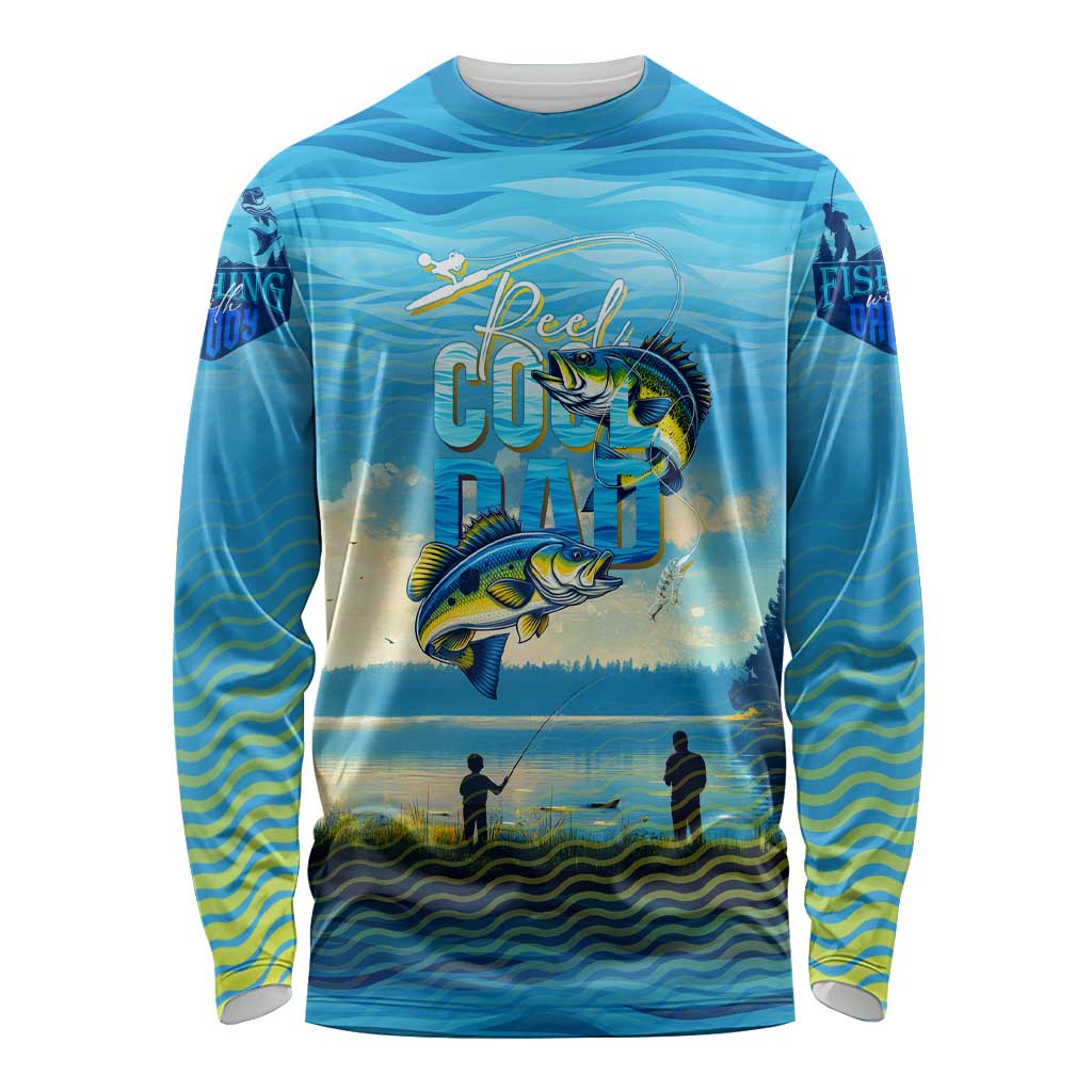 Reel Cool Dad Fishing Long Sleeve Shirt Father Hooked on Love and Lakeside Moments