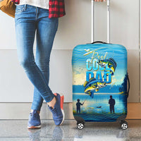 Reel Cool Dad Fishing Luggage Cover Father Hooked on Love and Lakeside Moments