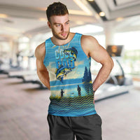 Reel Cool Dad Fishing Men Tank Top Father Hooked on Love and Lakeside Moments