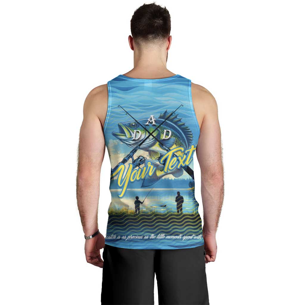 Reel Cool Dad Fishing Men Tank Top Father Hooked on Love and Lakeside Moments