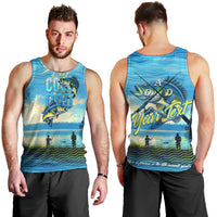 Reel Cool Dad Fishing Men Tank Top Father Hooked on Love and Lakeside Moments