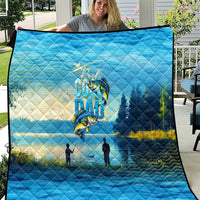 Reel Cool Dad Fishing Quilt Father Hooked on Love and Lakeside Moments