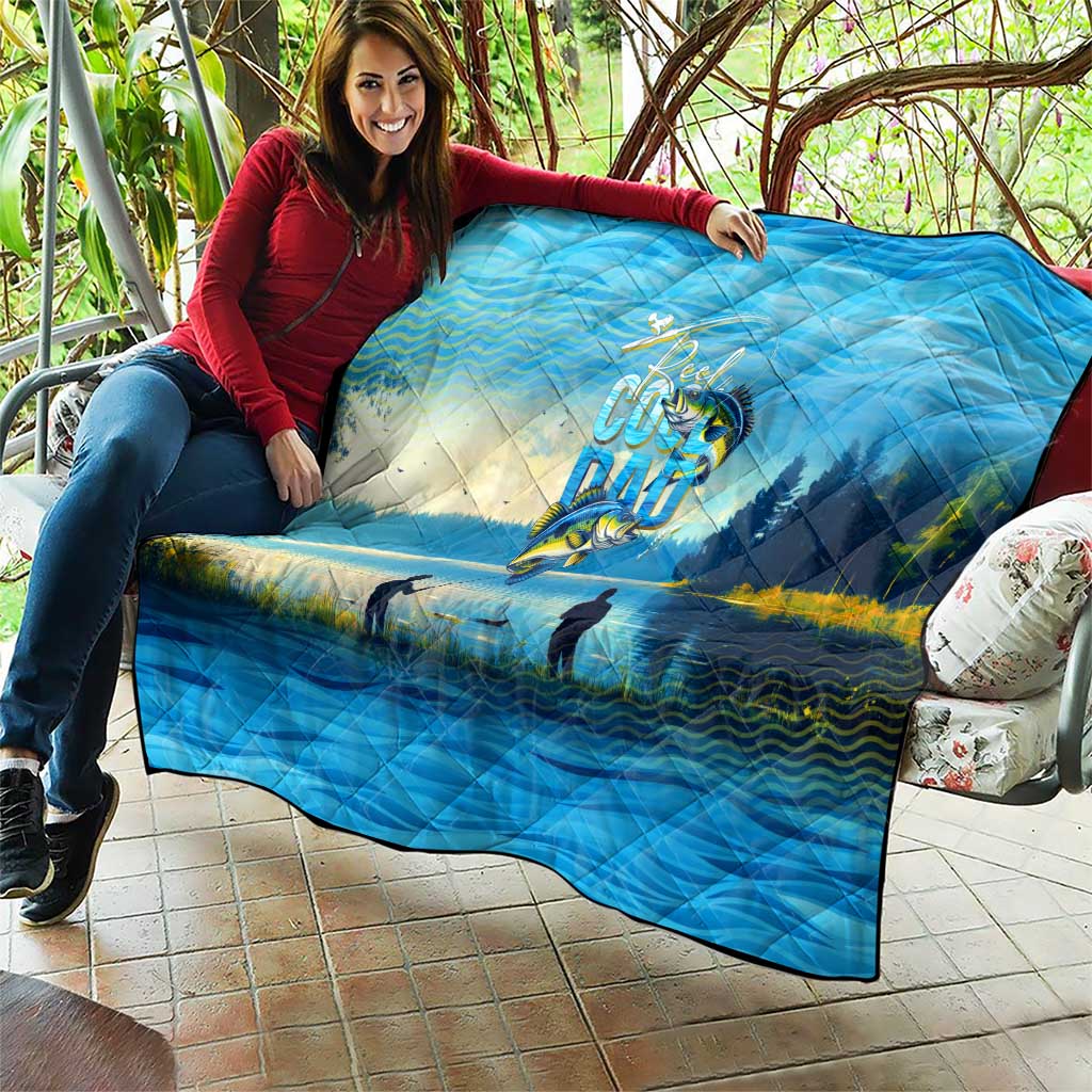 Reel Cool Dad Fishing Quilt Father Hooked on Love and Lakeside Moments