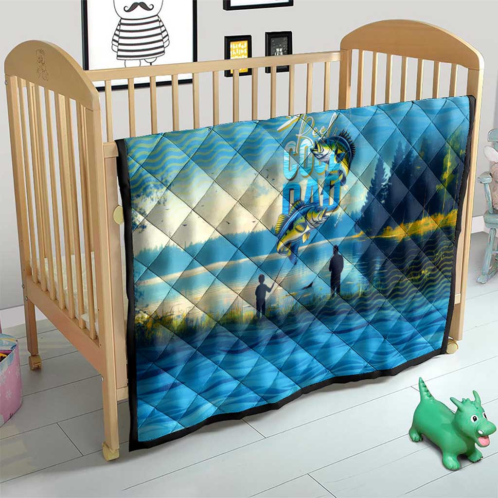 Reel Cool Dad Fishing Quilt Father Hooked on Love and Lakeside Moments